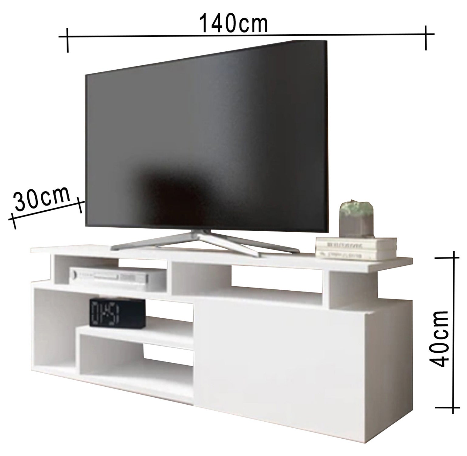 TV table with Overlapping shelves
