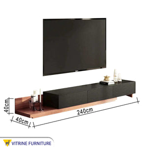 Black TV unit * wooden brown