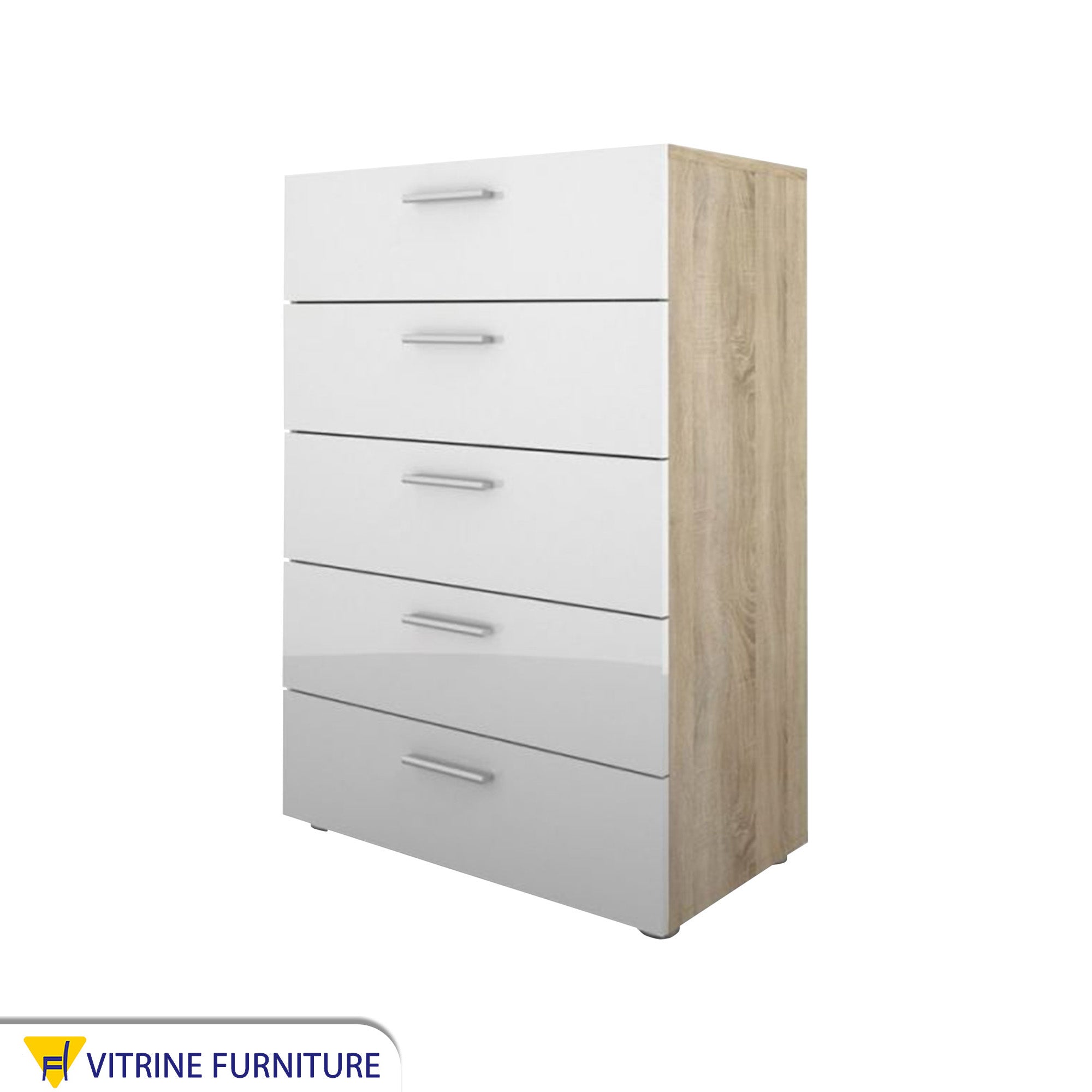 Storage unit with five drawers