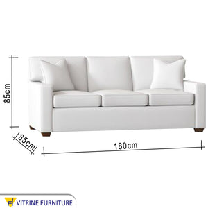 Triple sofa in elegant white color