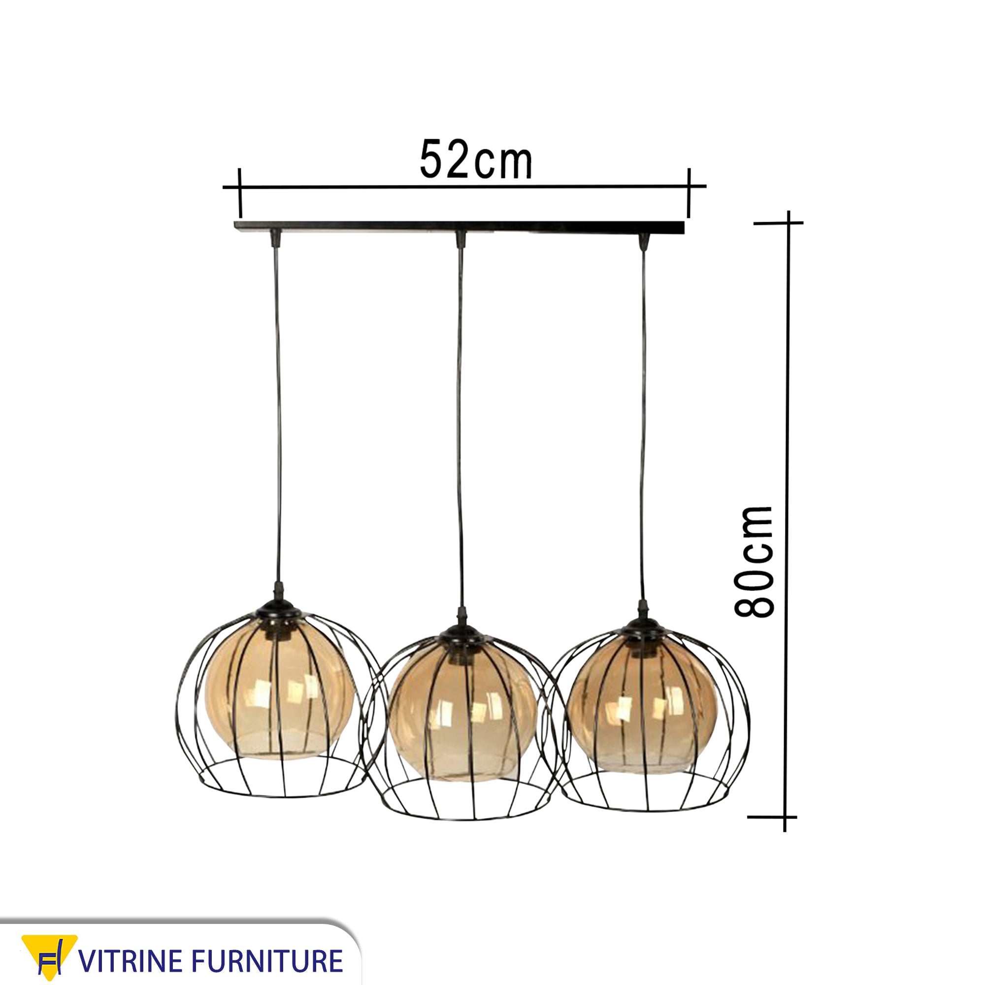 Lighting unit with 3 spherical pendants