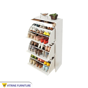 Shoe cabinet with three drawers