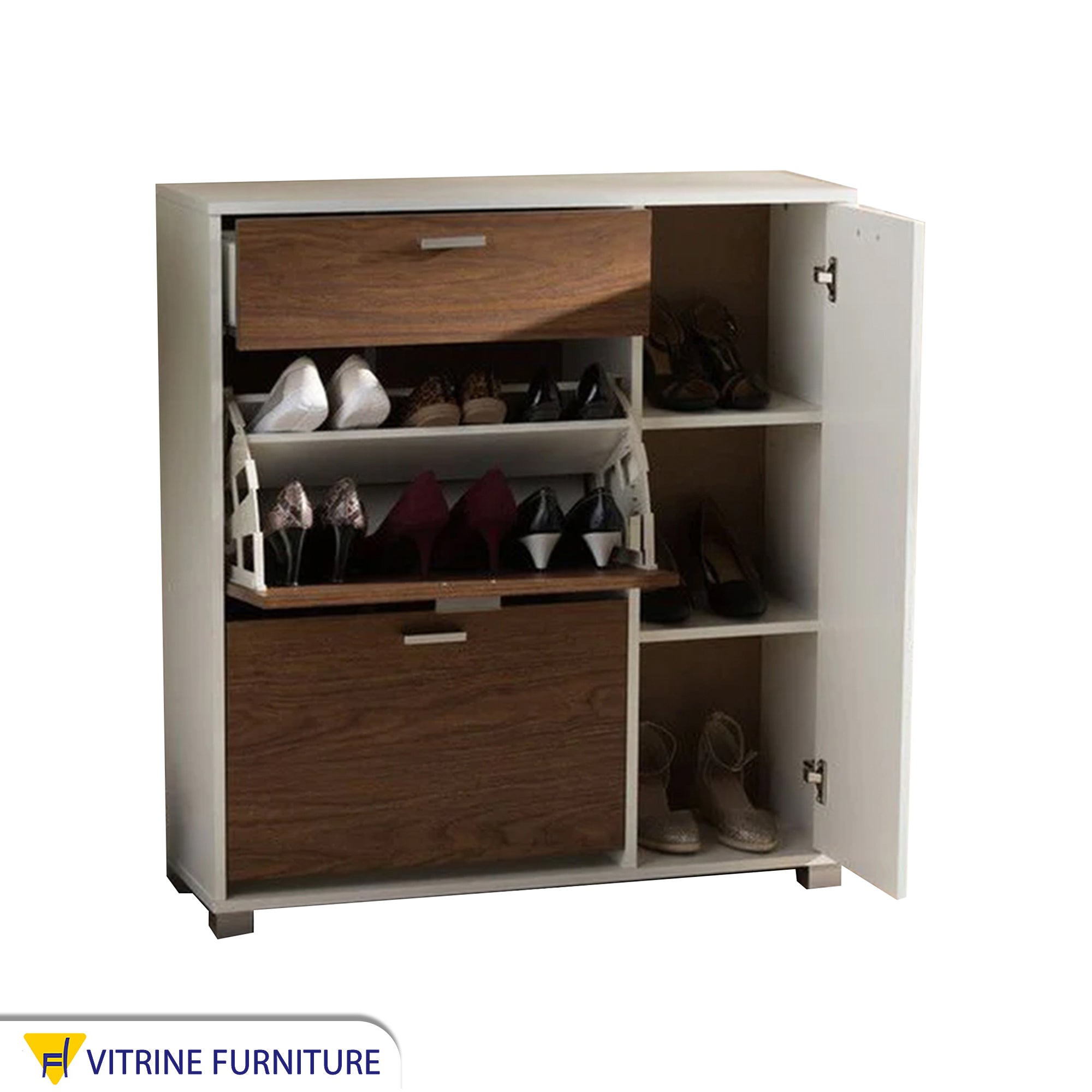 A Shoe rack with multiple storage spaces
