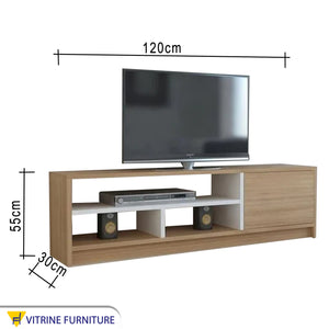 TV unit with two shelves divided from inside