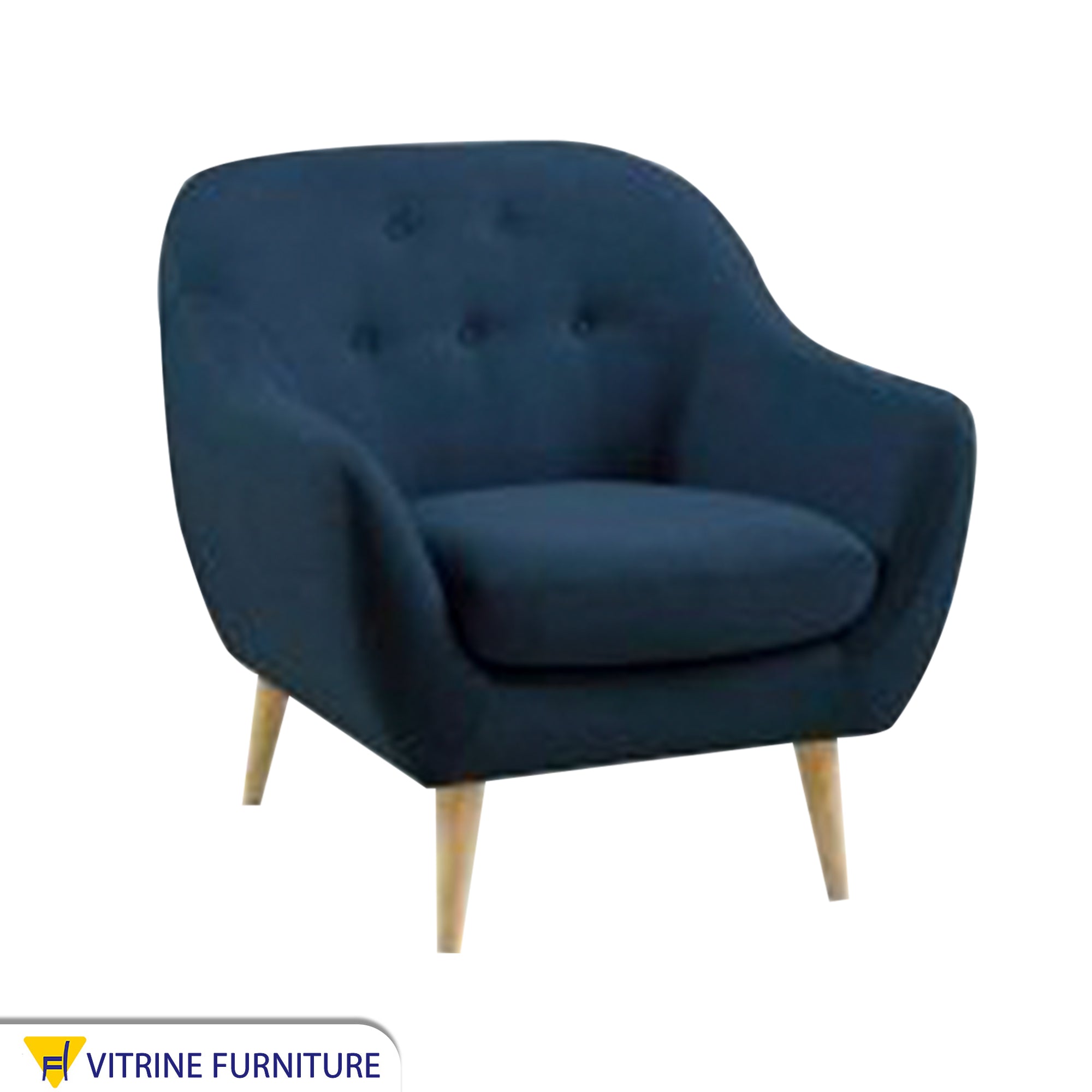 Navy blue Capotone beads chair with backrest