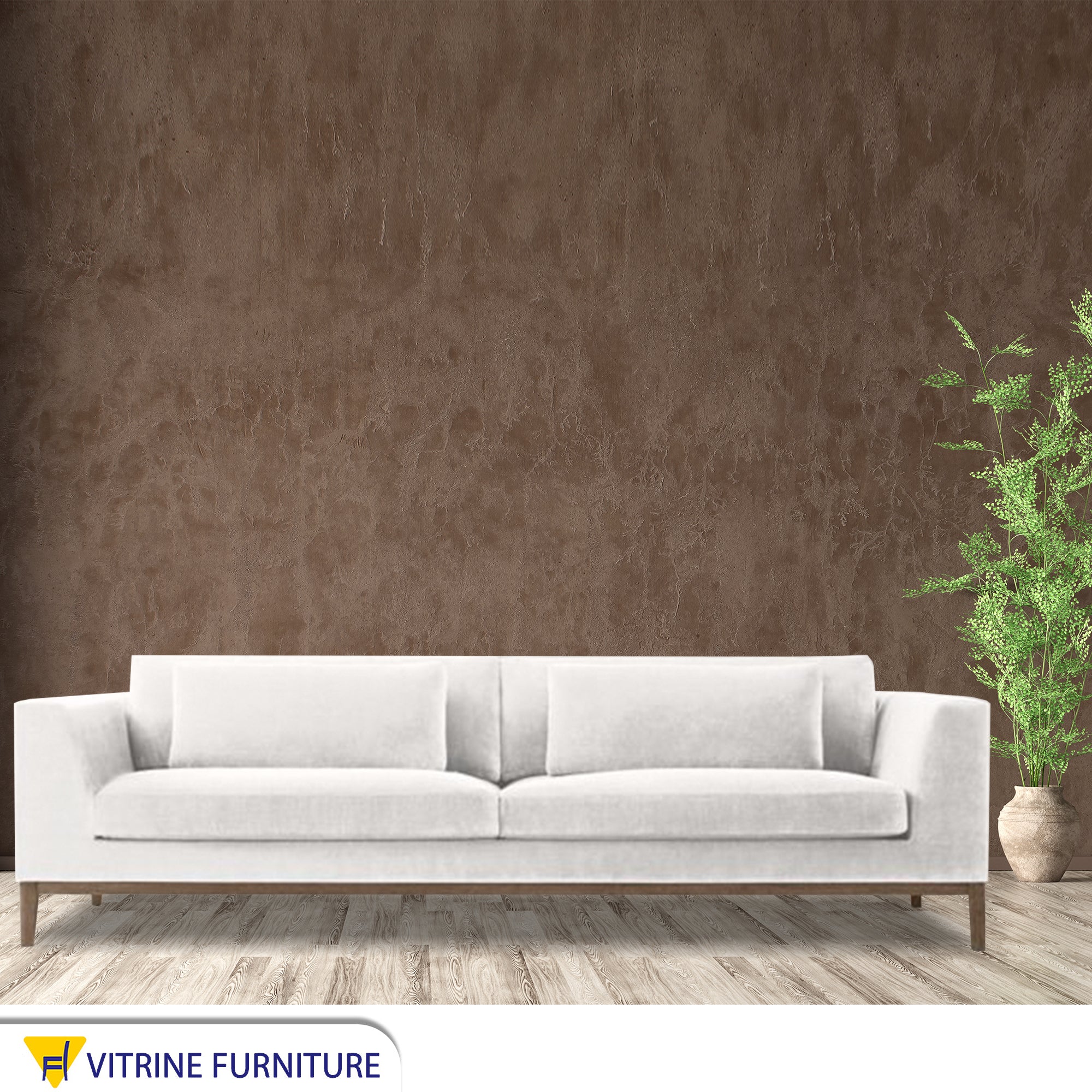 White sofa with movable back cushions