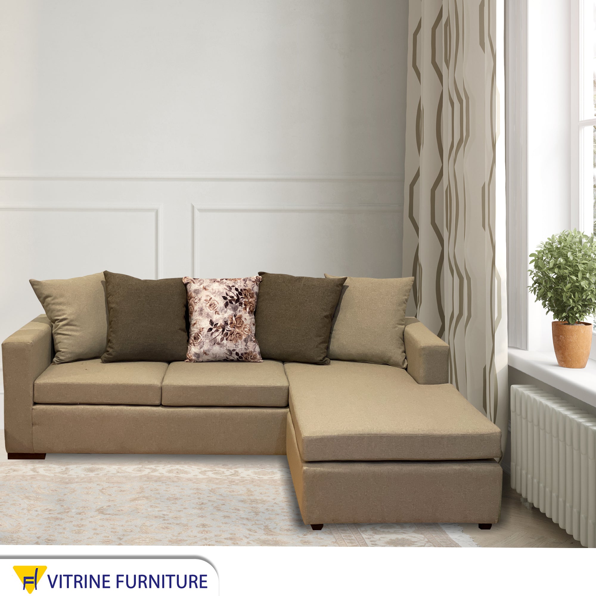 L living room corner beige*olive