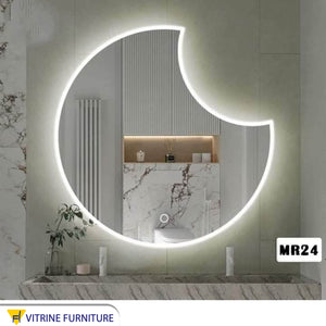 Crescent shape LED mirror