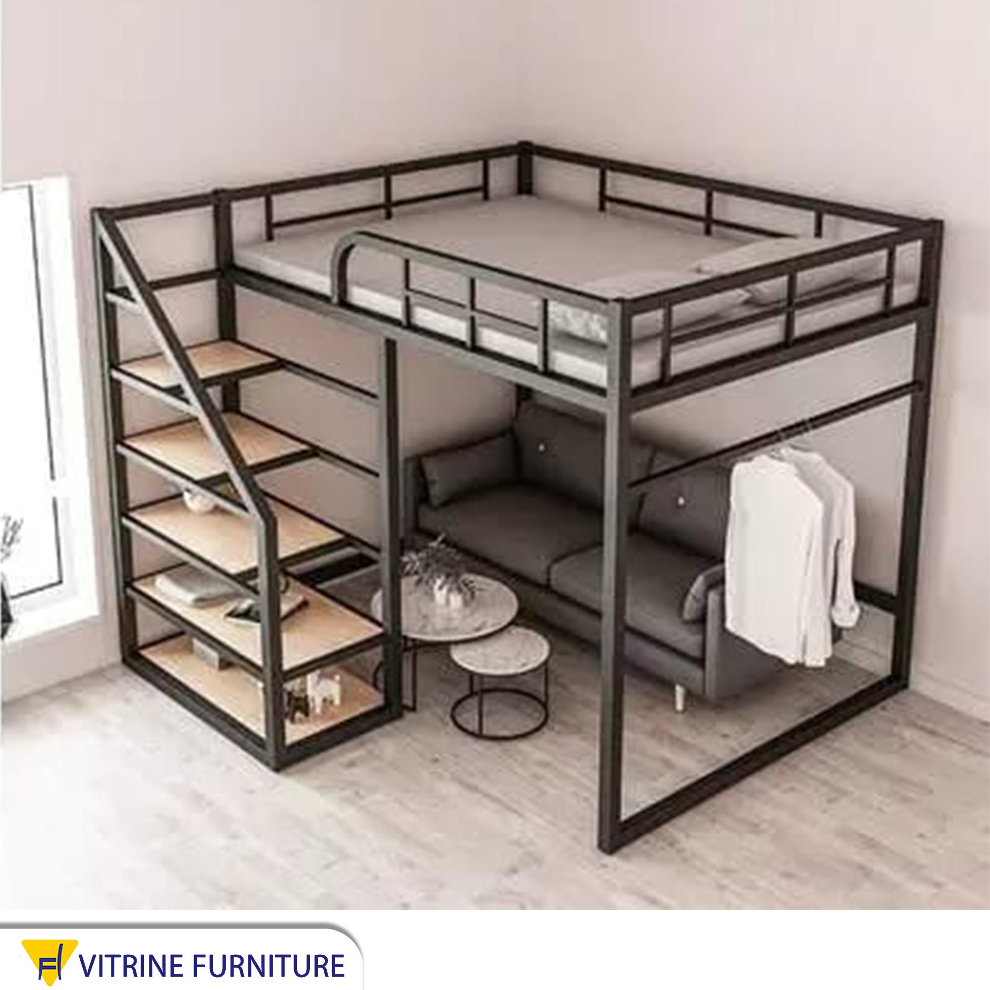 Children s bed with drawer units