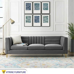 Gray triple sofa
