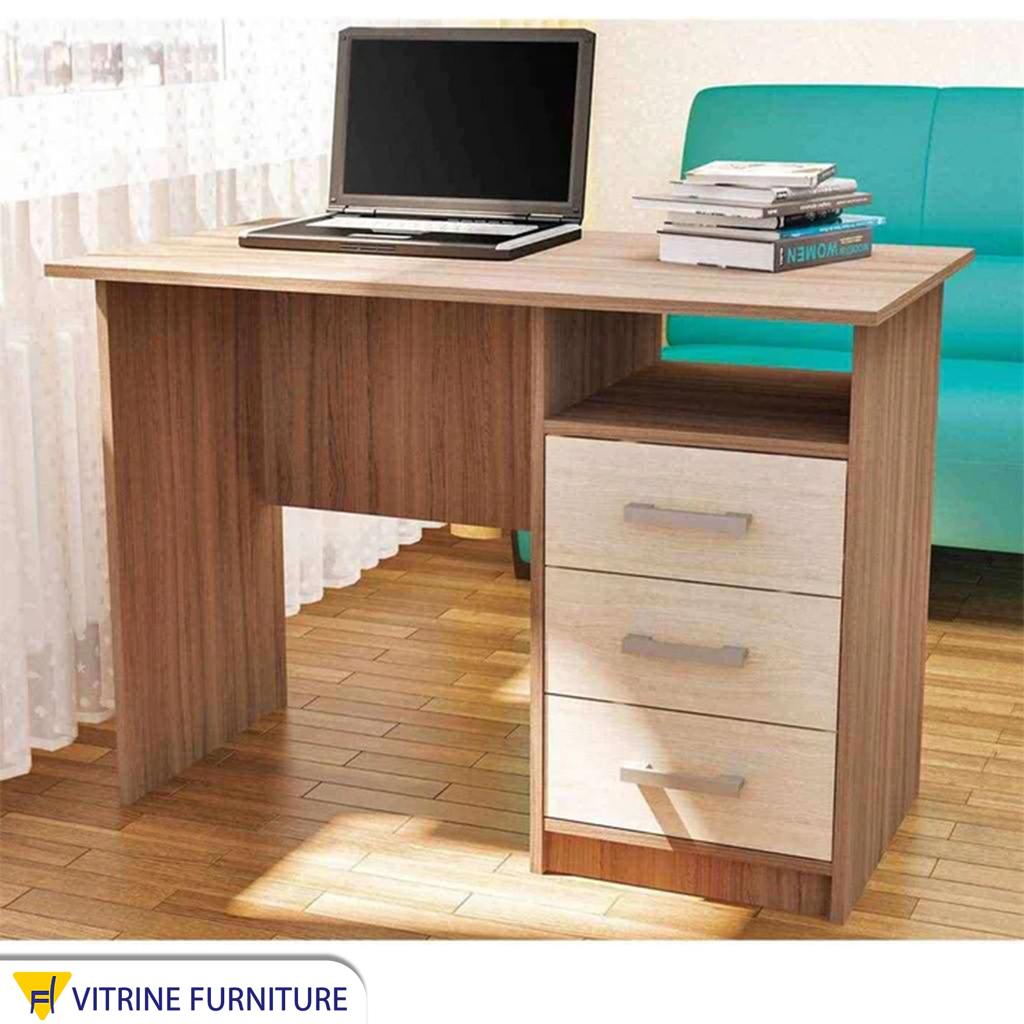 Study desk with three drawers
