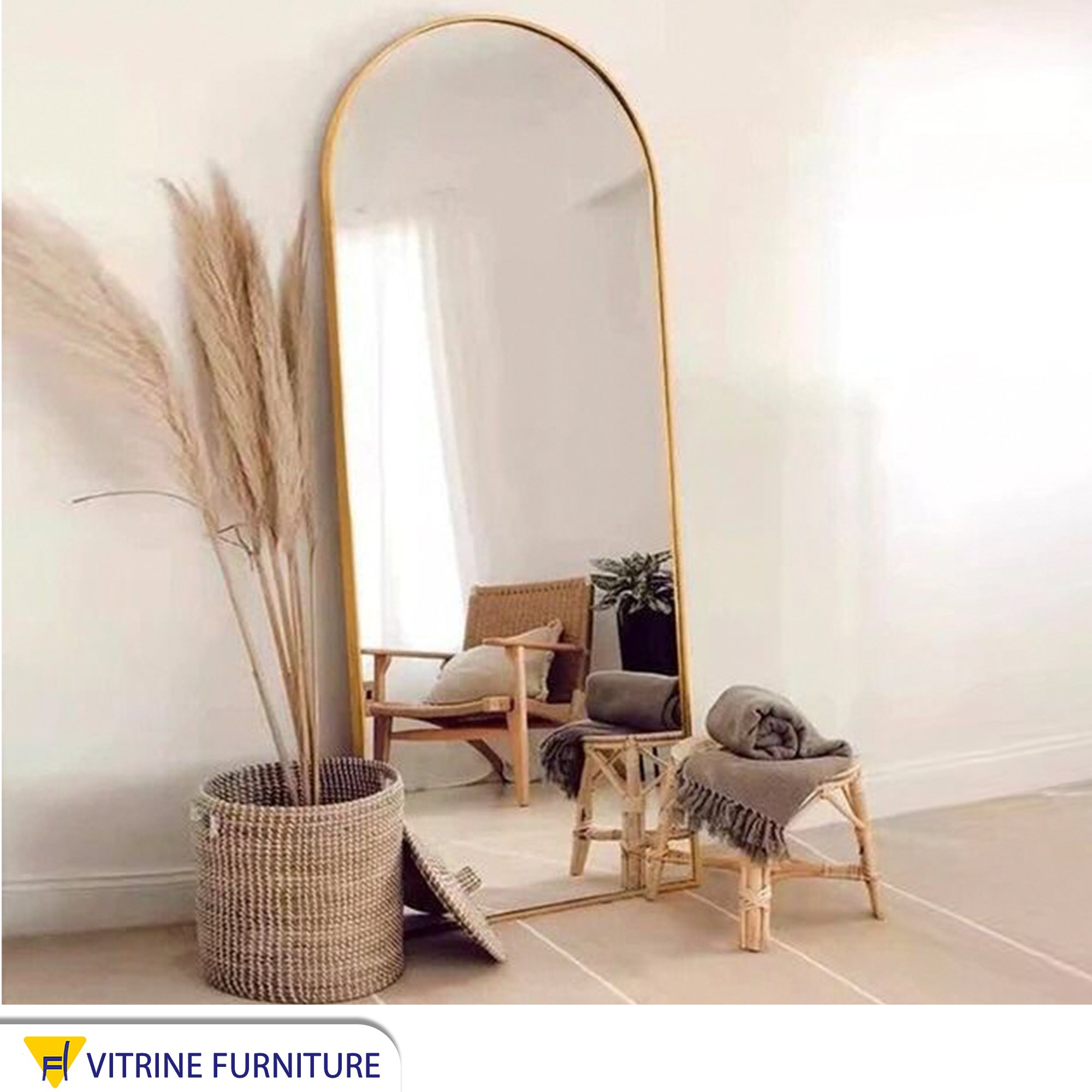 Stand mirror 50*150 with golden frame