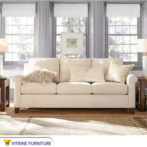 Triple sofa in beige color