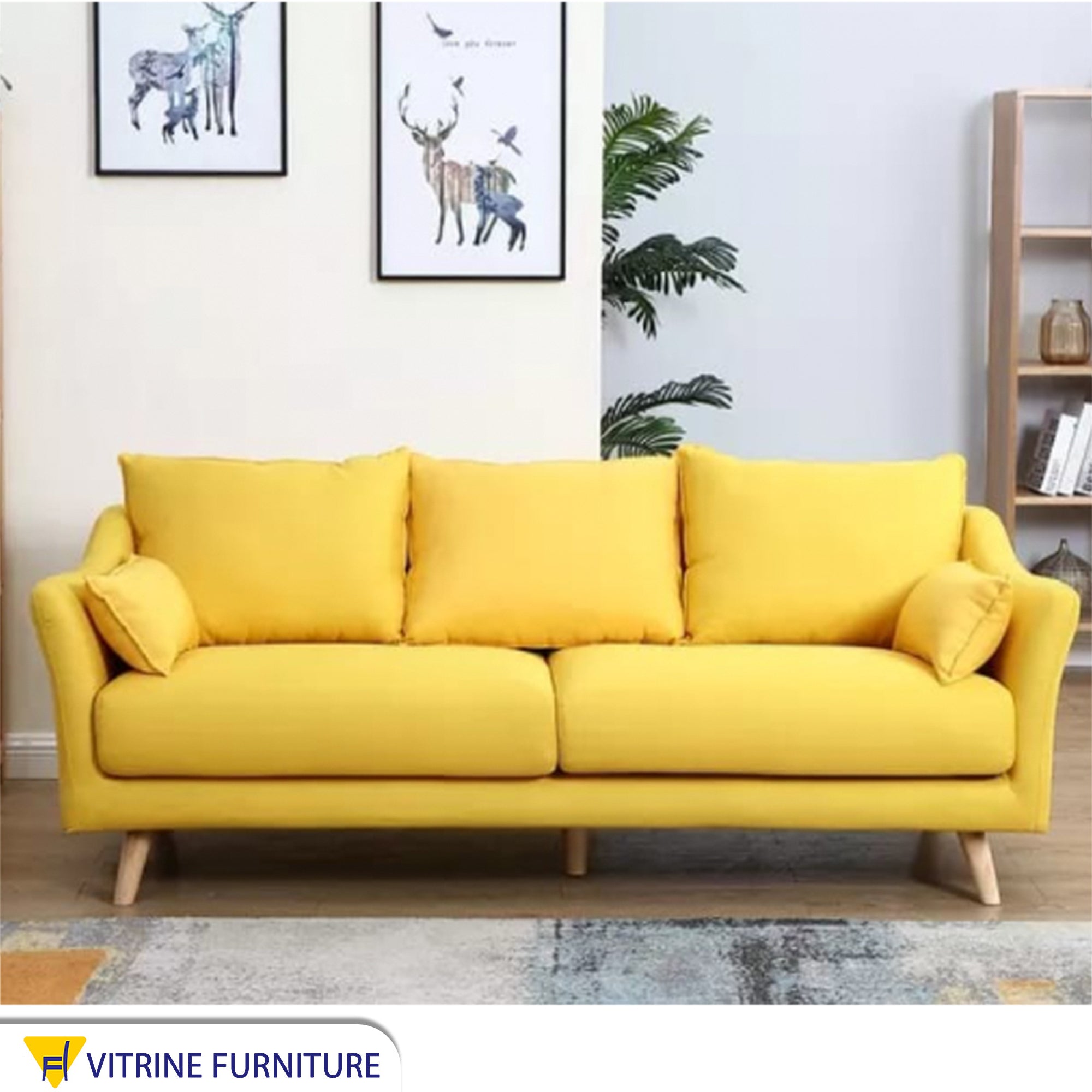 Bright Yellow Sofa, Vibrant & Comfortable