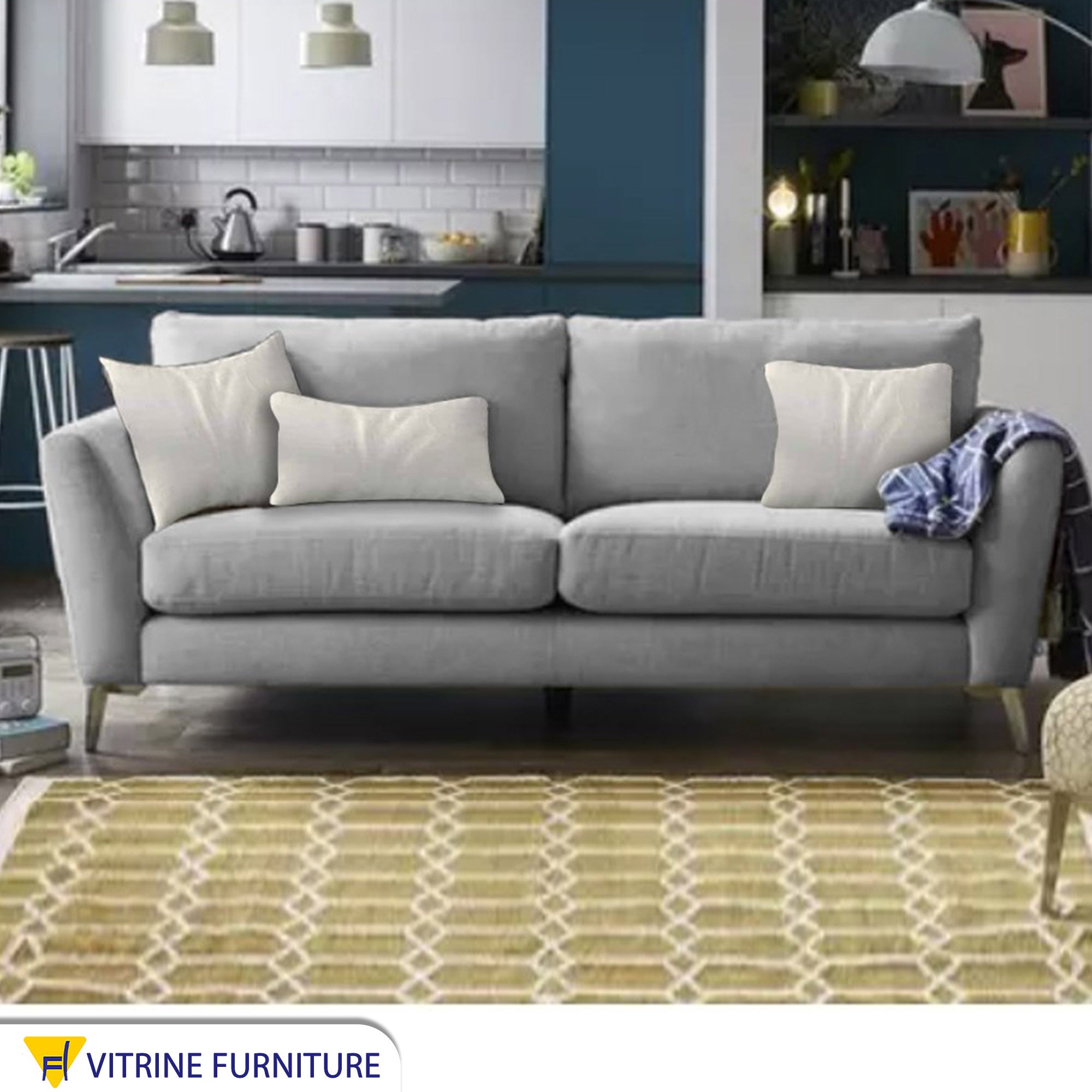 Gray double sofa