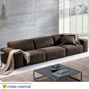 Brown double sofa