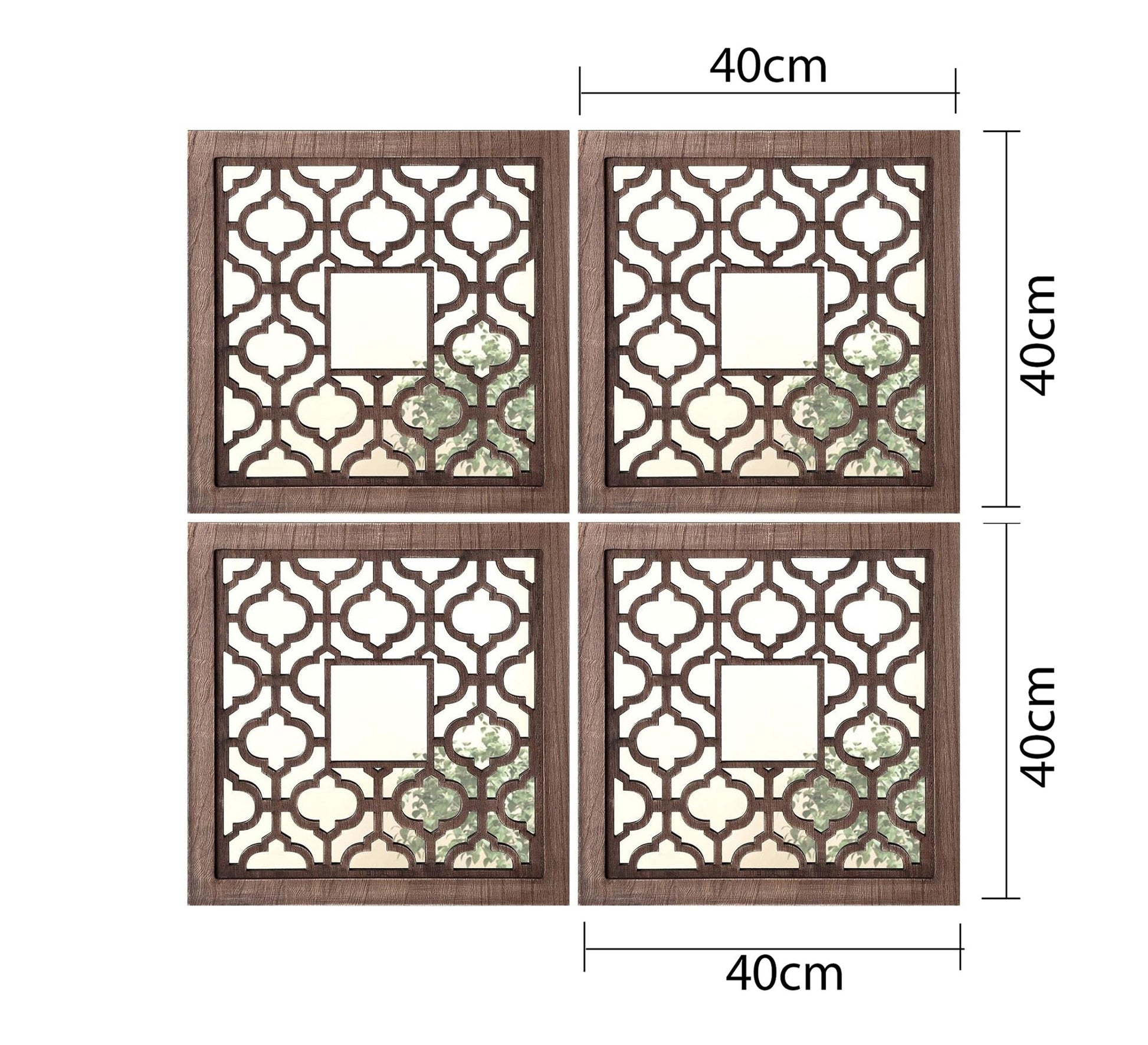 4 - Piece Hollow Wood Mirror Set - Vitrine Furniture - Décor