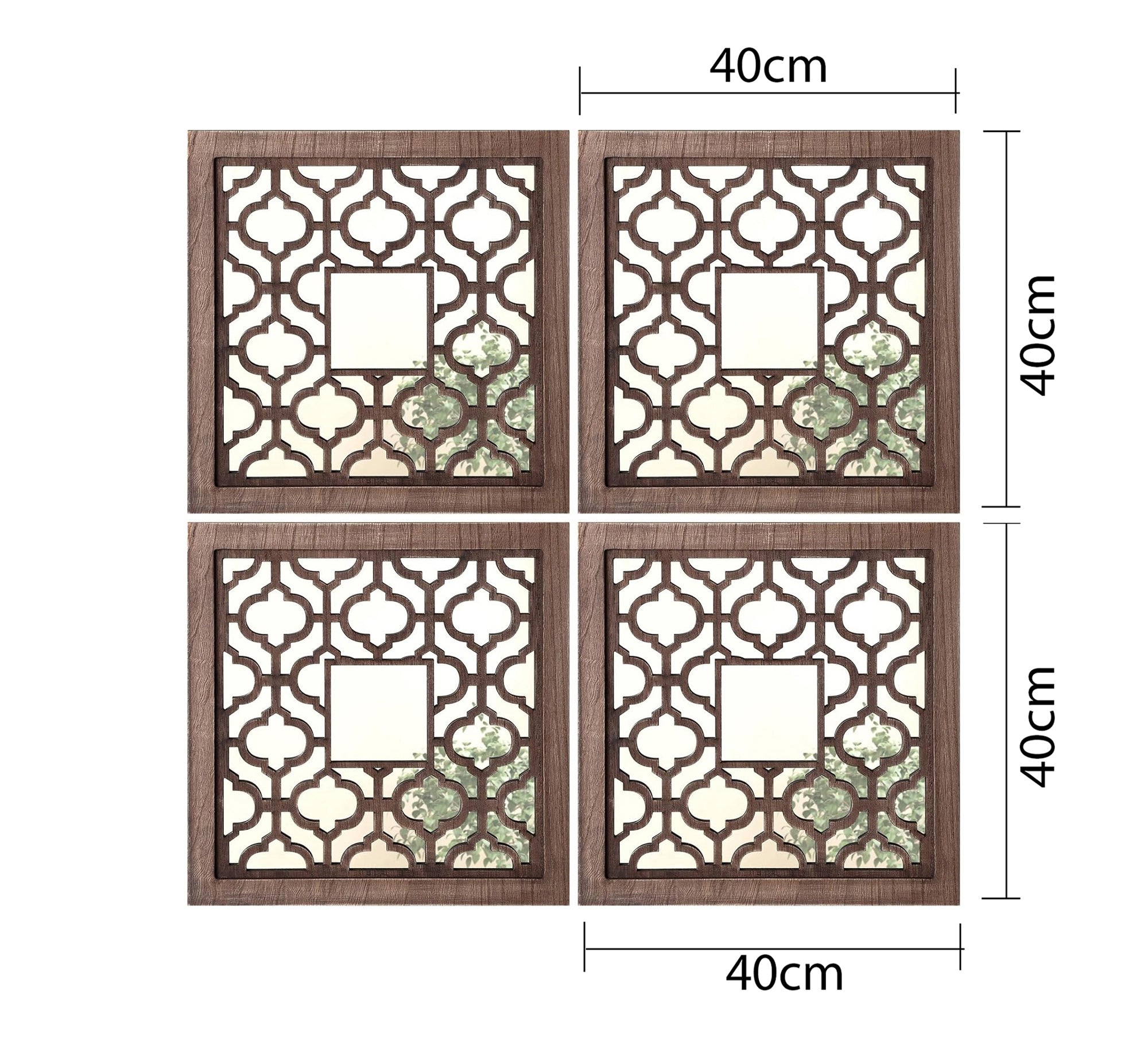 4 - Piece Hollow Wood Mirror Set - Vitrine Furniture - Décor