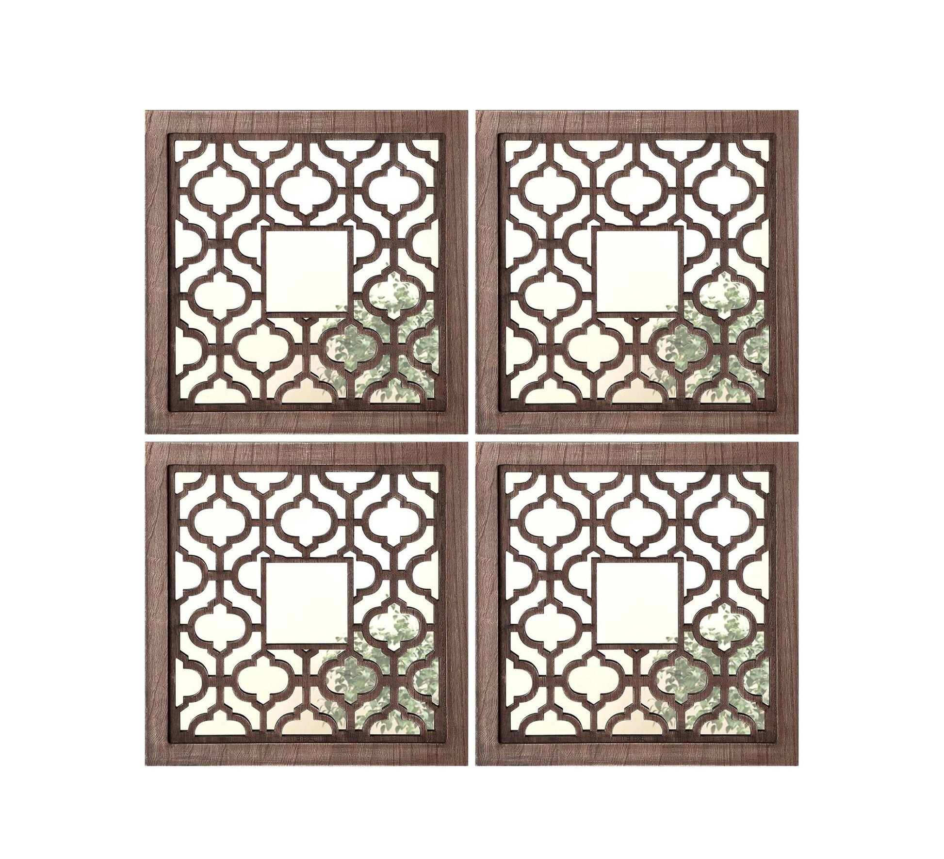 4 - Piece Hollow Wood Mirror Set - Vitrine Furniture - Décor