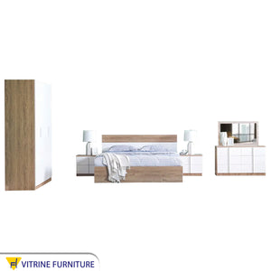 Master bedroom in white * wooden brown