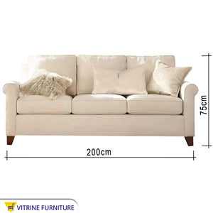 Triple sofa in beige color