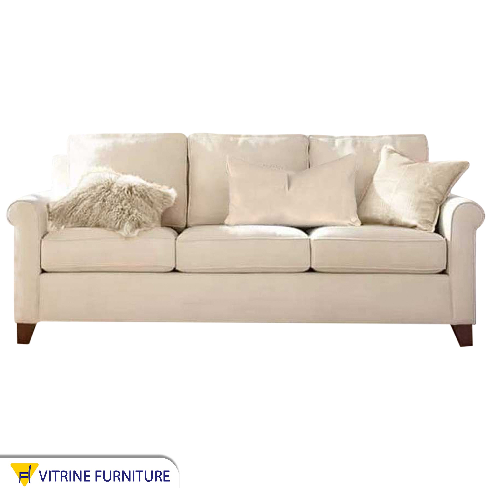 Triple sofa in beige color
