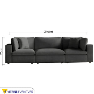 Black triple sofa