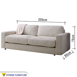 Triple sofa in off-white color