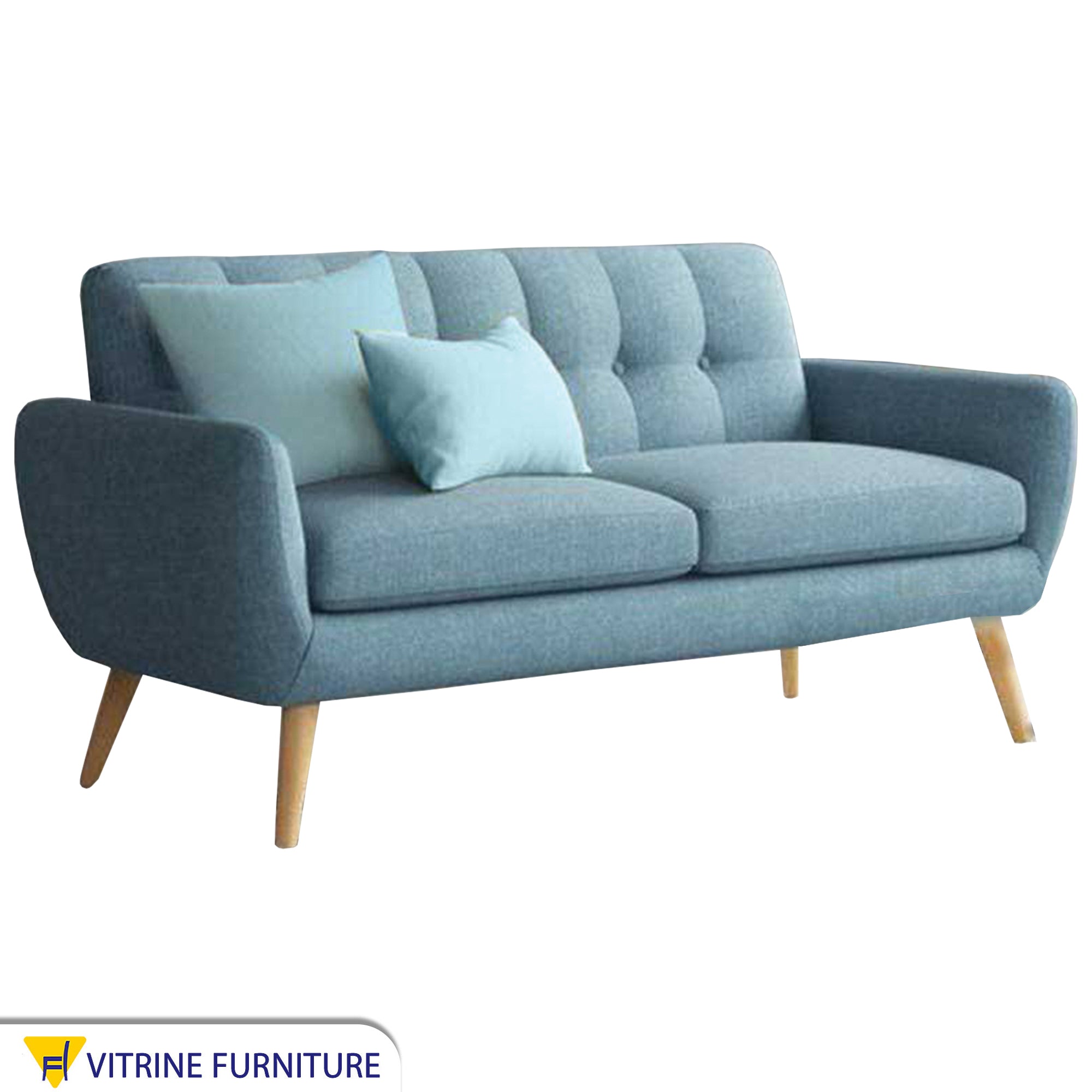 Baby blue double sofa