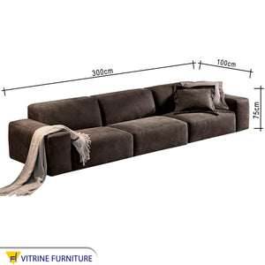 Brown double sofa