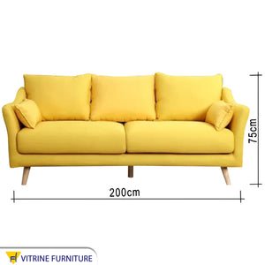 Bright Yellow Sofa, Vibrant & Comfortable