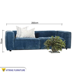 Totally upholstered blue sofa