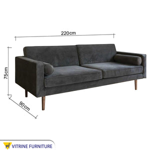 Grey triple sofa