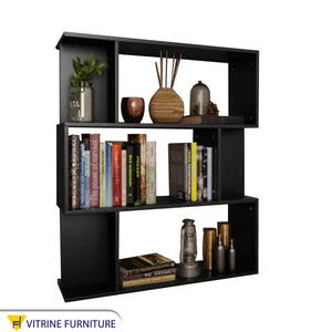 Black wall bookcase