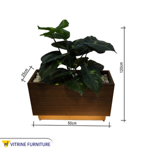 Brown artificial plant pot equipped with LED