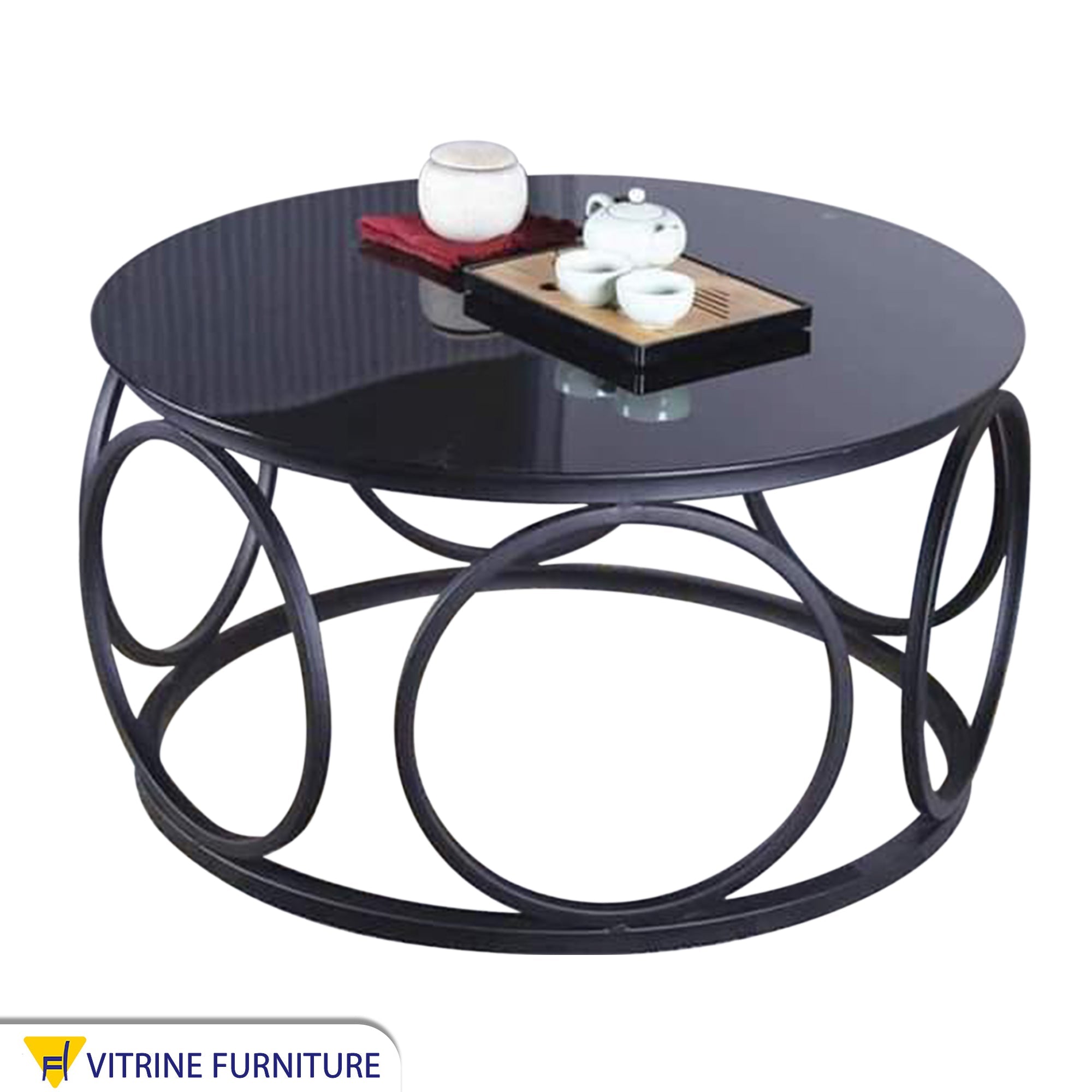 Circular table in black