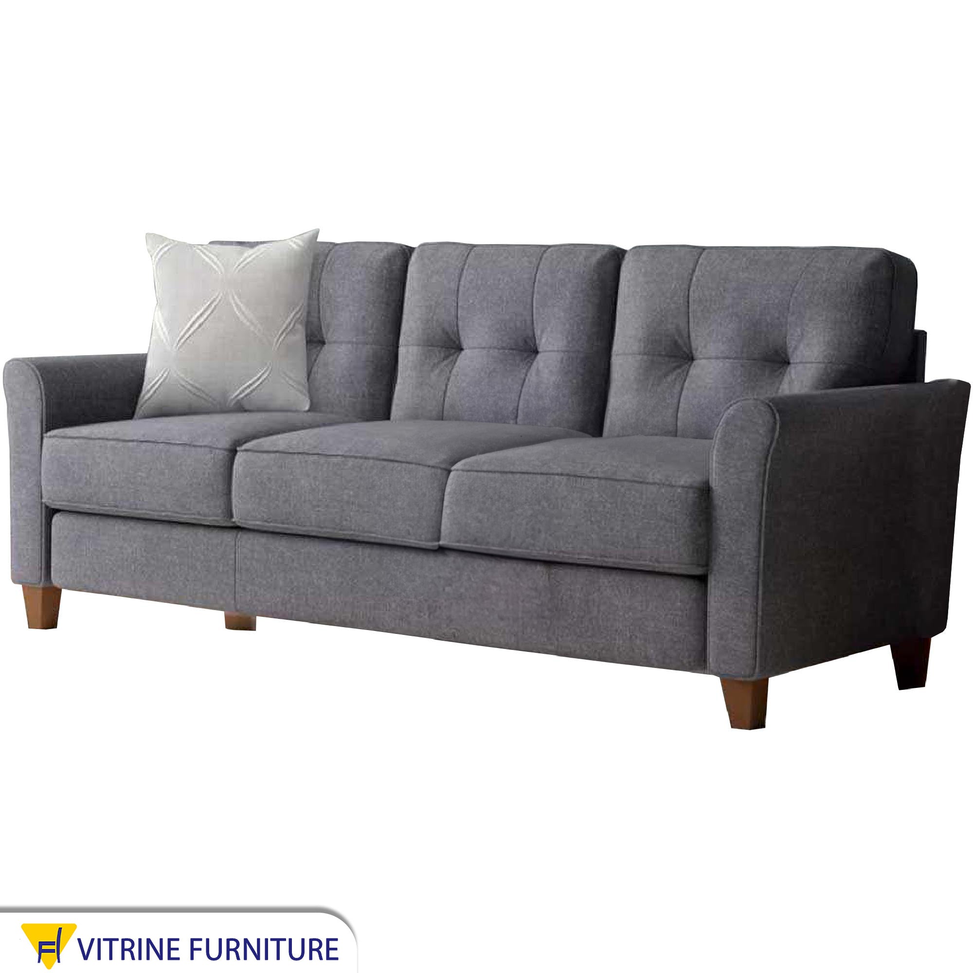 Gray triple sofa