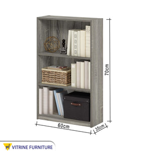 Gray wooden bookcase