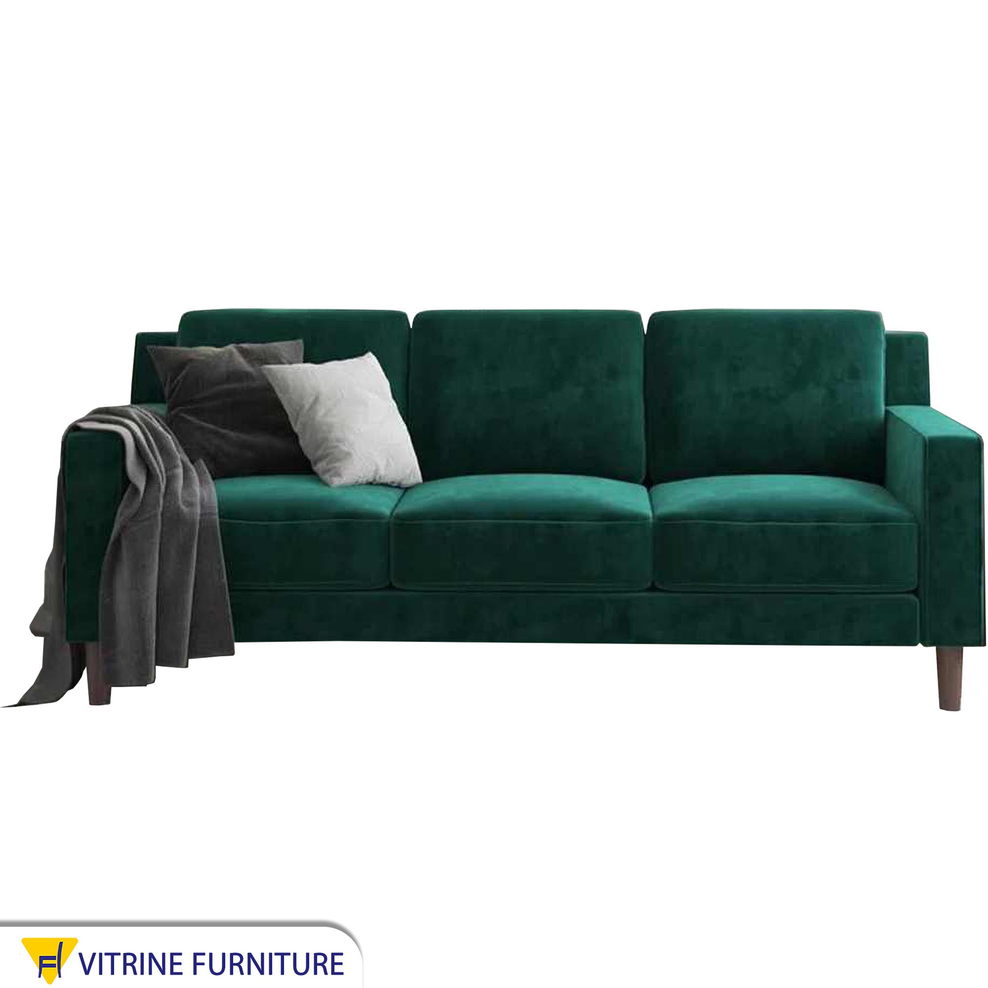 Green triple sofa