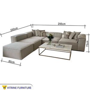 L beige living room corner