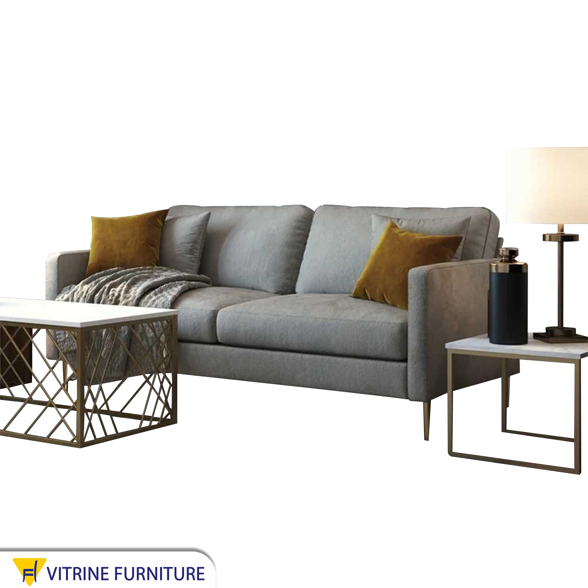 Light grey double sofa