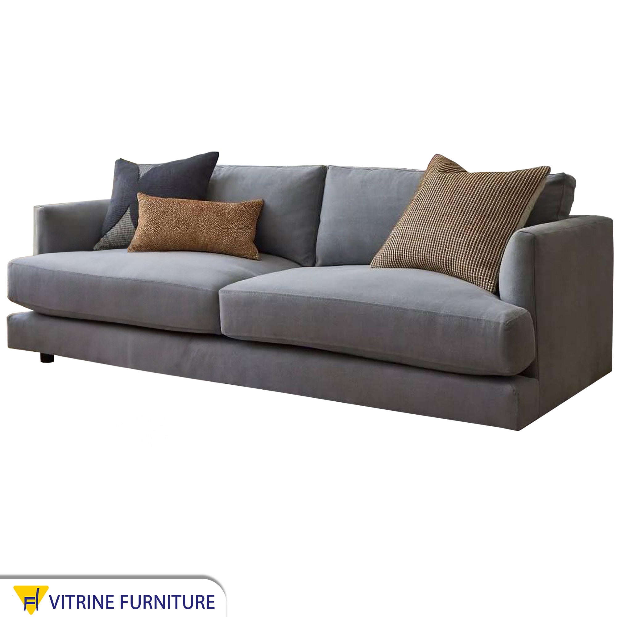 Light grey triple sofa