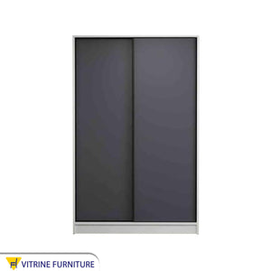 Wardrobe with 2 sliding doors white * grey