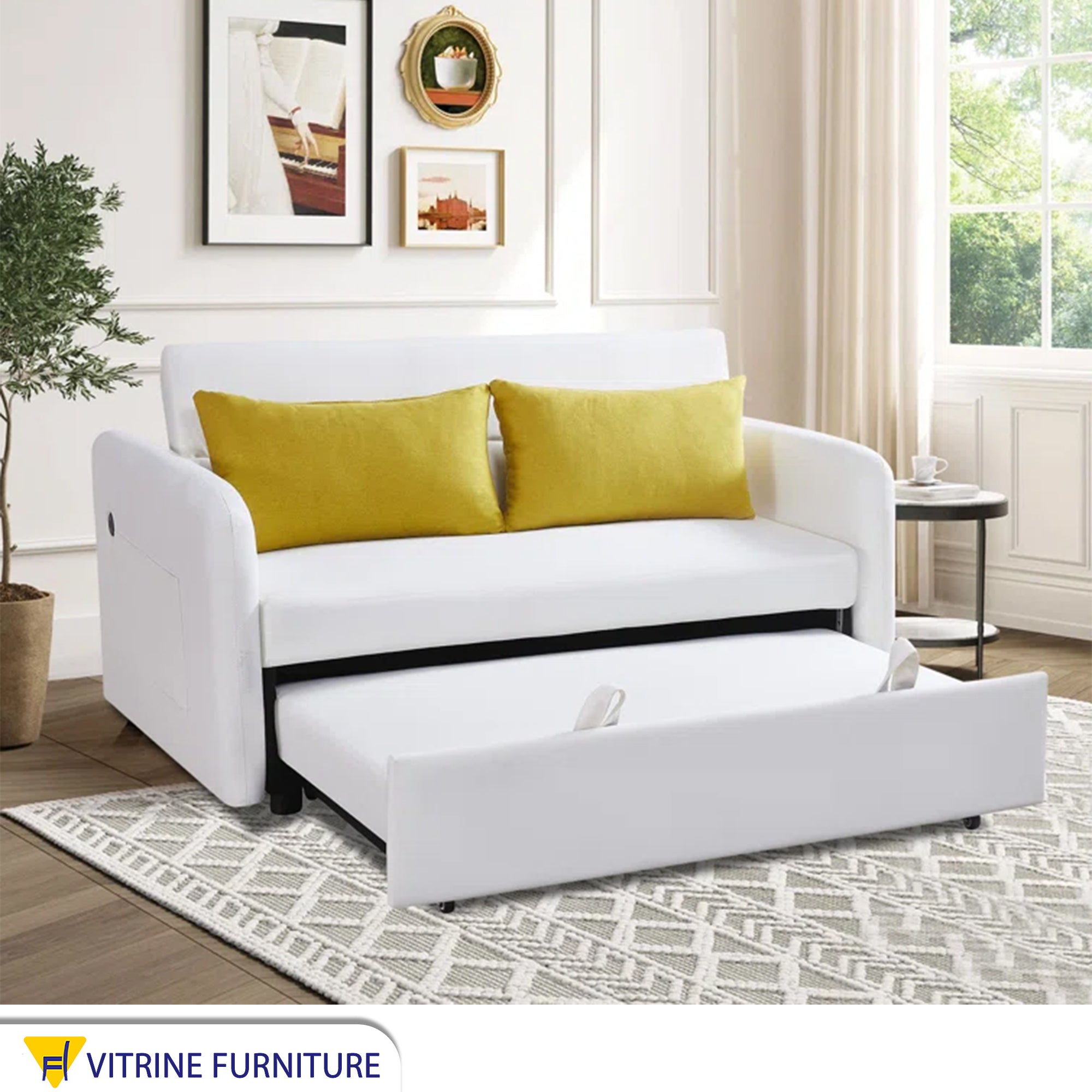 White double sofa bed