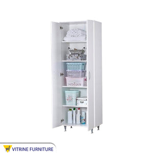 White Wardrobe with 2 hinged shutters