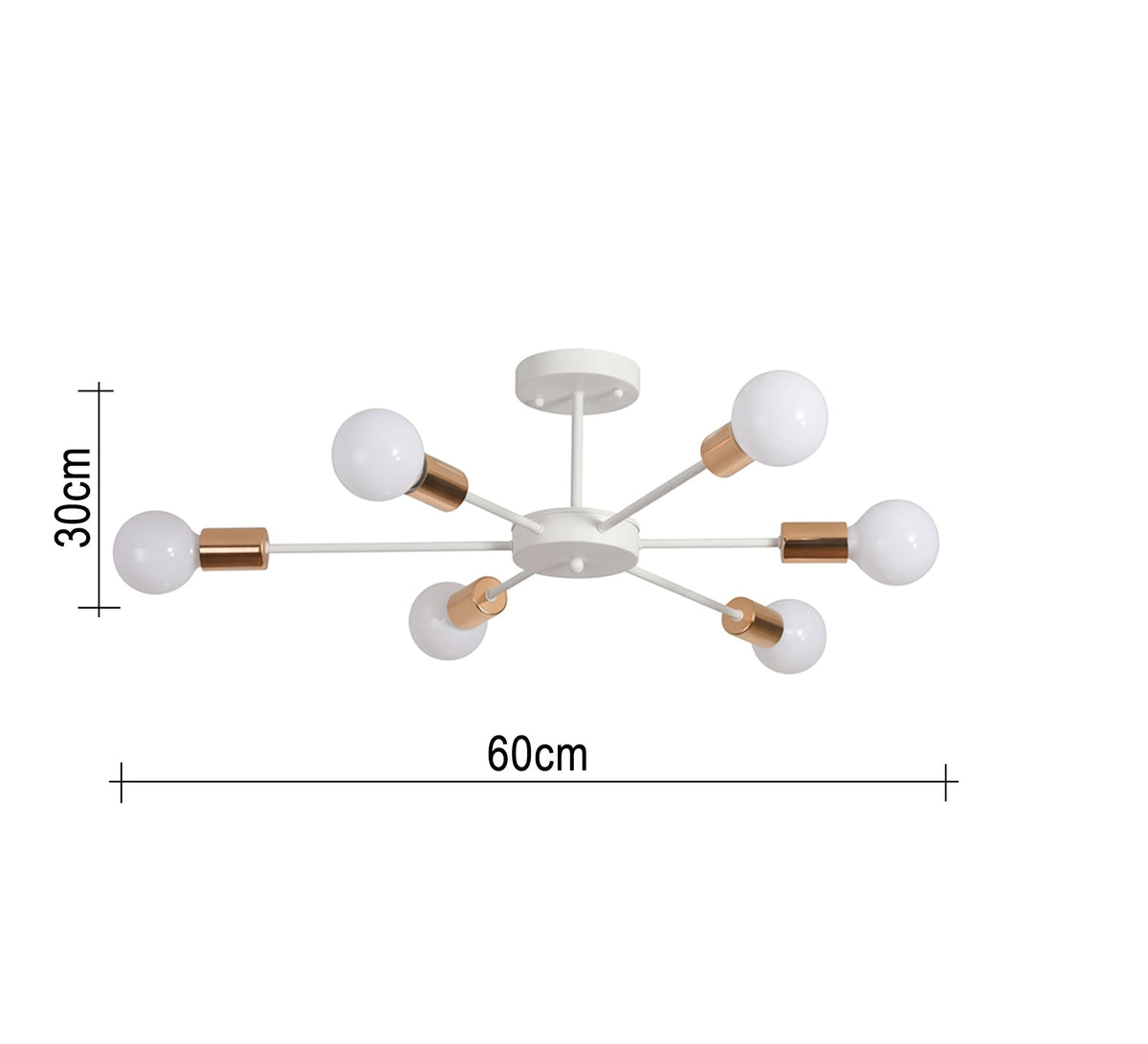 6-arm white chandelier with innovative lighting - Vitrine Furniture - Ceiling lights