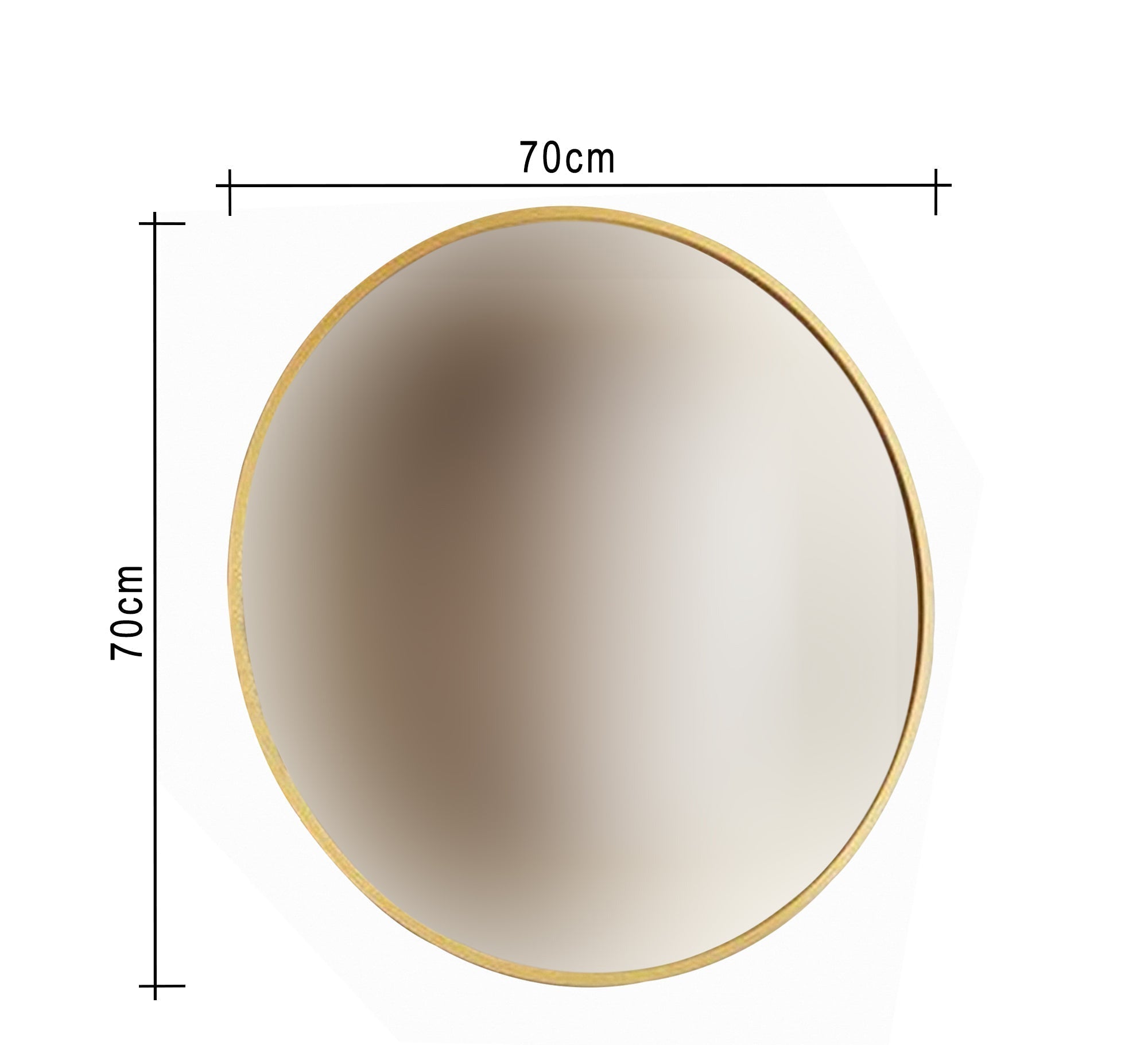 70cm Golden Wood Frame Mirror - Vitrine Furniture - Mirrors