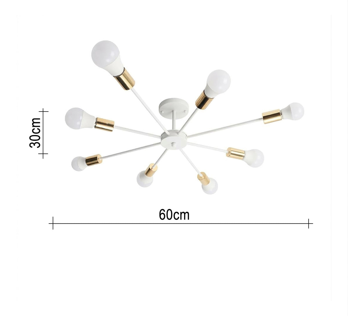 8-arm white chandelier with innovative lighting - Vitrine Furniture - Ceiling lights