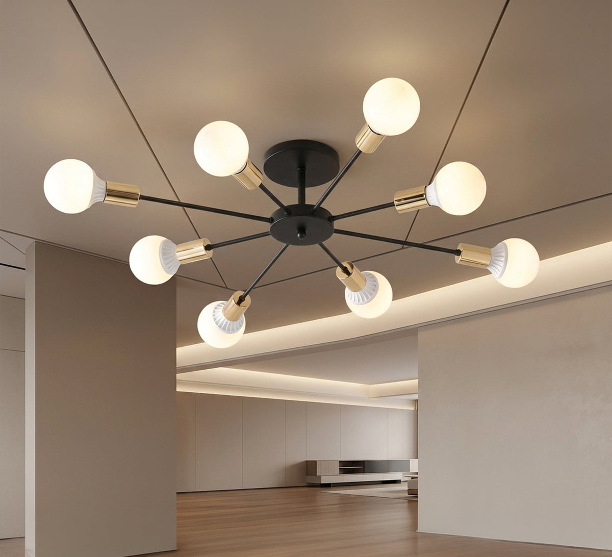 8-light chandelier with innovative modern lighting - Vitrine Furniture - Ceiling lights