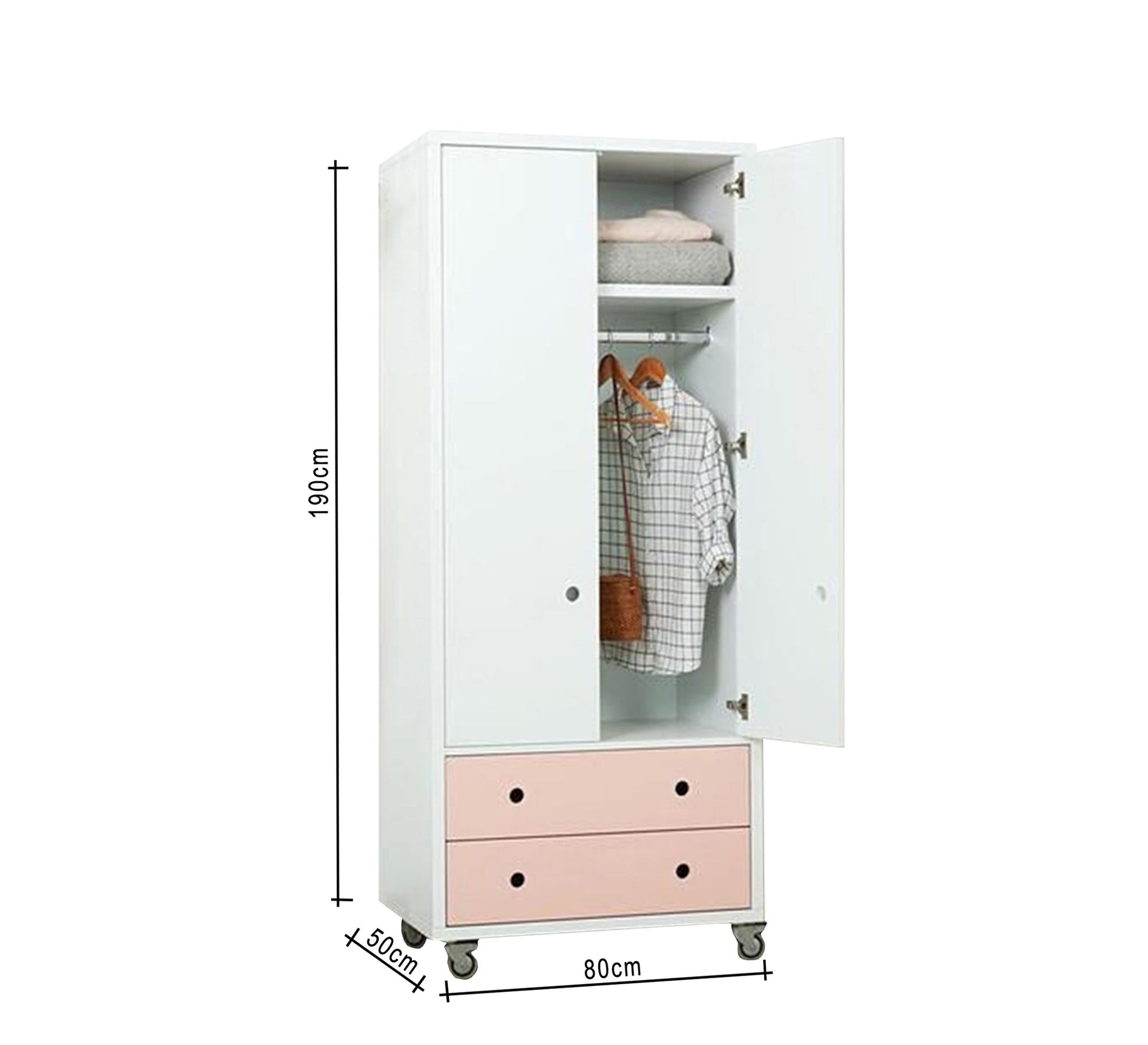 80's white dresser with two fuchsia drawers - Vitrine Furniture - Furniture